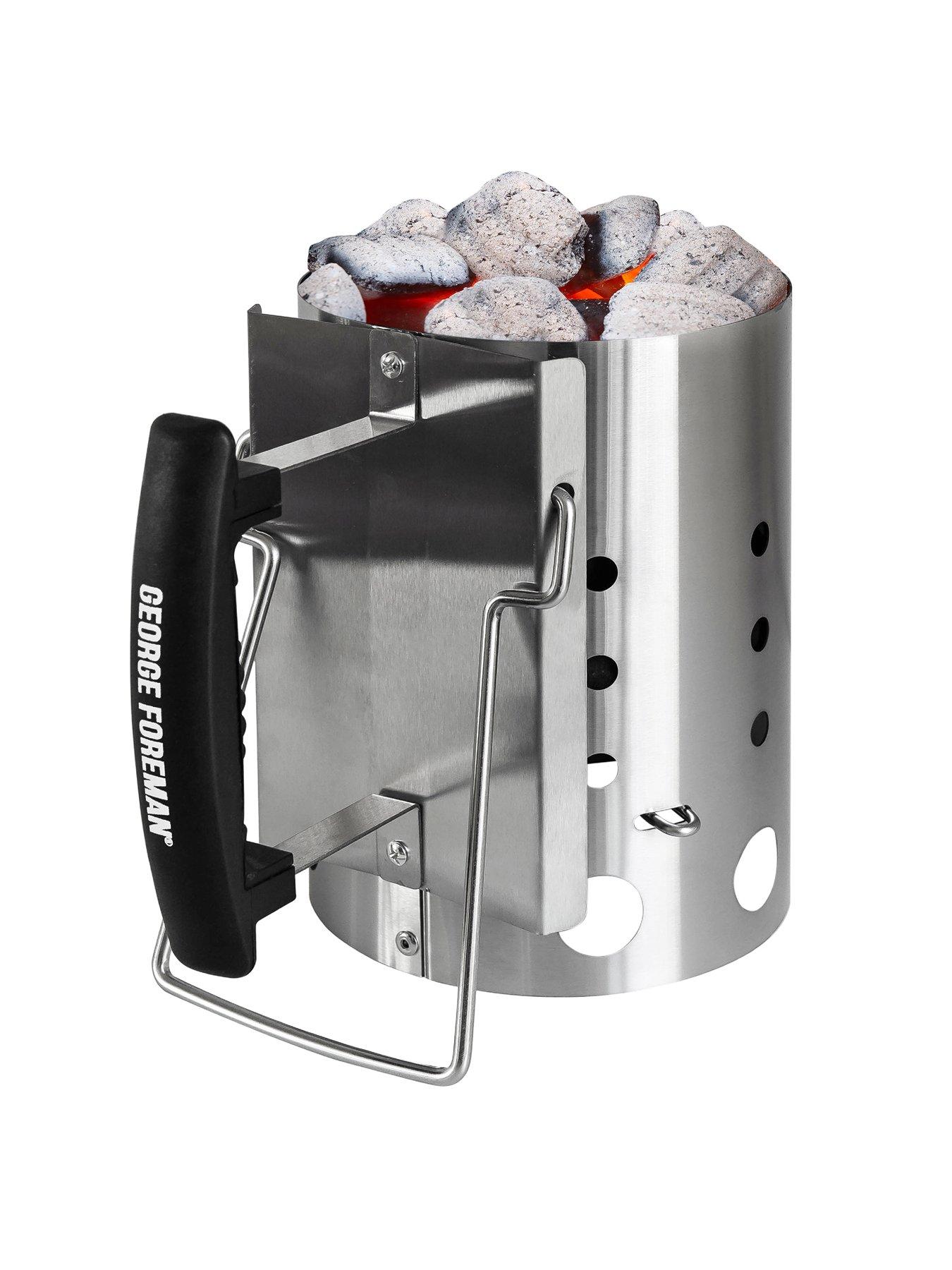 Image 4 of 7 of George Foreman GFCMS14 Quick-Fire Compact Chimney BBQ Starter in Stainless Steel