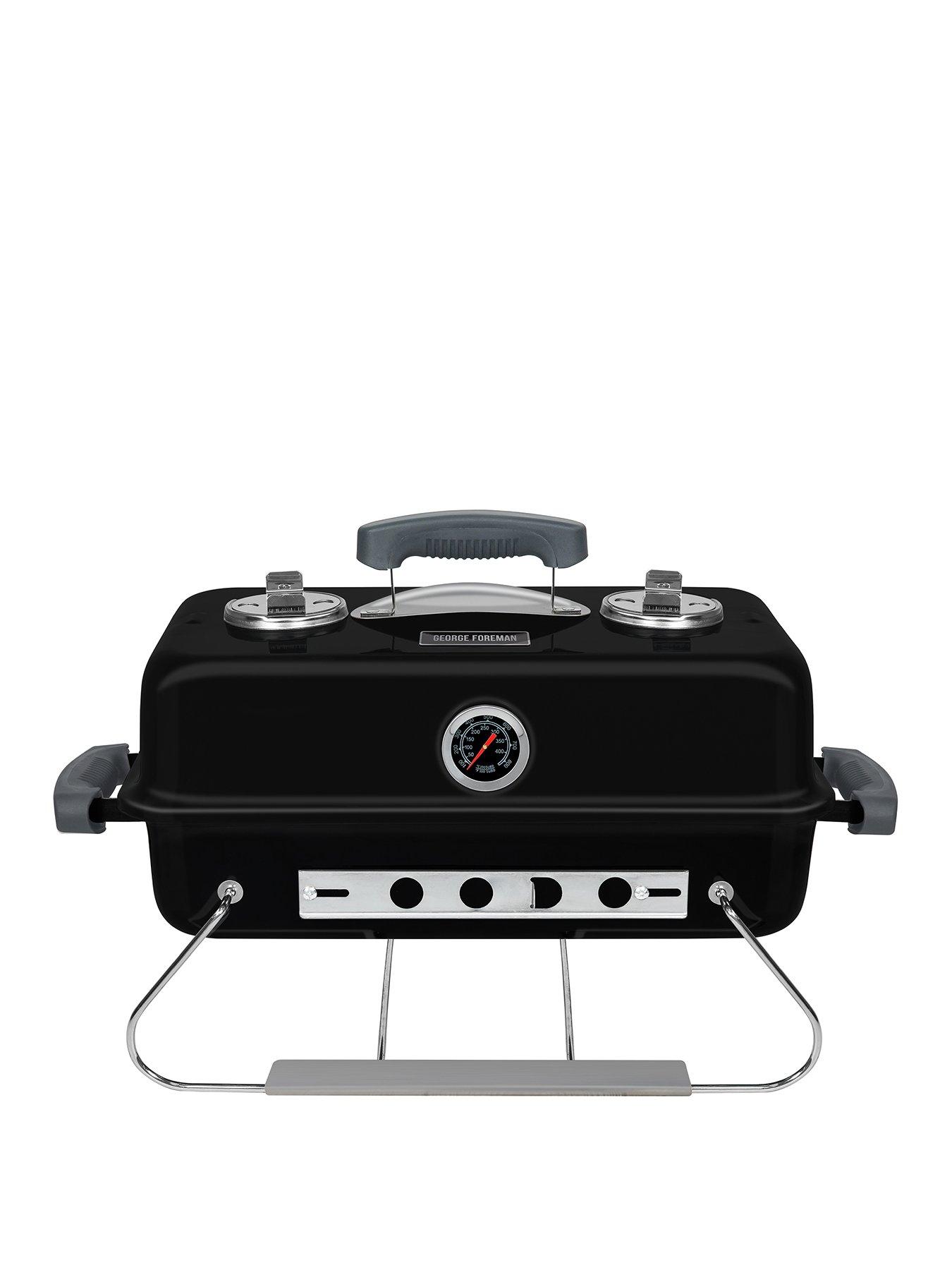 Product photograph of George Foreman Gfptbbq1004b On-the-go Portable Charcoal Bbq - Black from very.co.uk