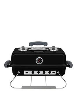 Product photograph of George Foreman Gfptbbq1004b On-the-go Portable Charcoal Bbq - Black from very.co.uk