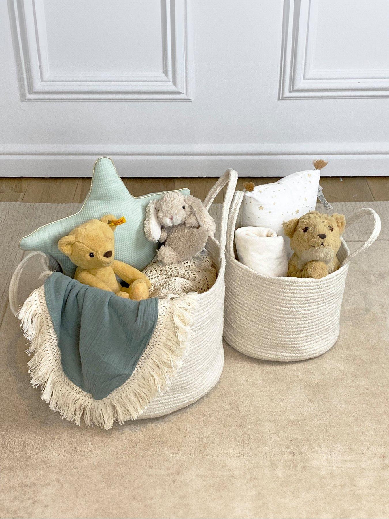 Esselle Naturelle Set of 2 Beckton Cotton Storage Baskets in Cream