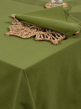 Product photograph of Esselle Avon 100 Cotton Tablecloth Olive from very.co.uk