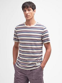 barbour whitwell textured stripe tailored t-shirt - purple, purple, size s, men
