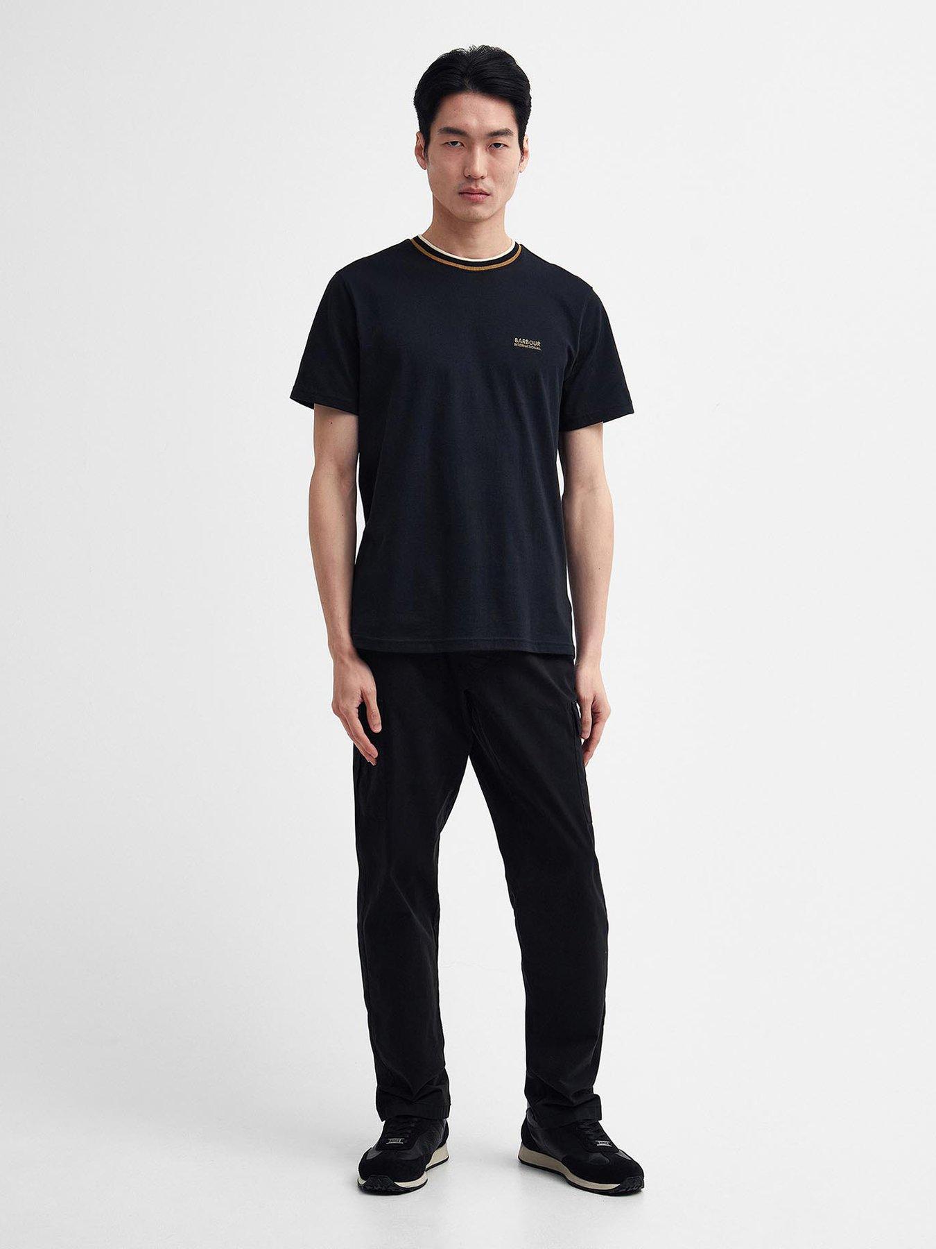 Barbour International Buxton Tipped Tailored T-shirt - Black | Very.co.uk