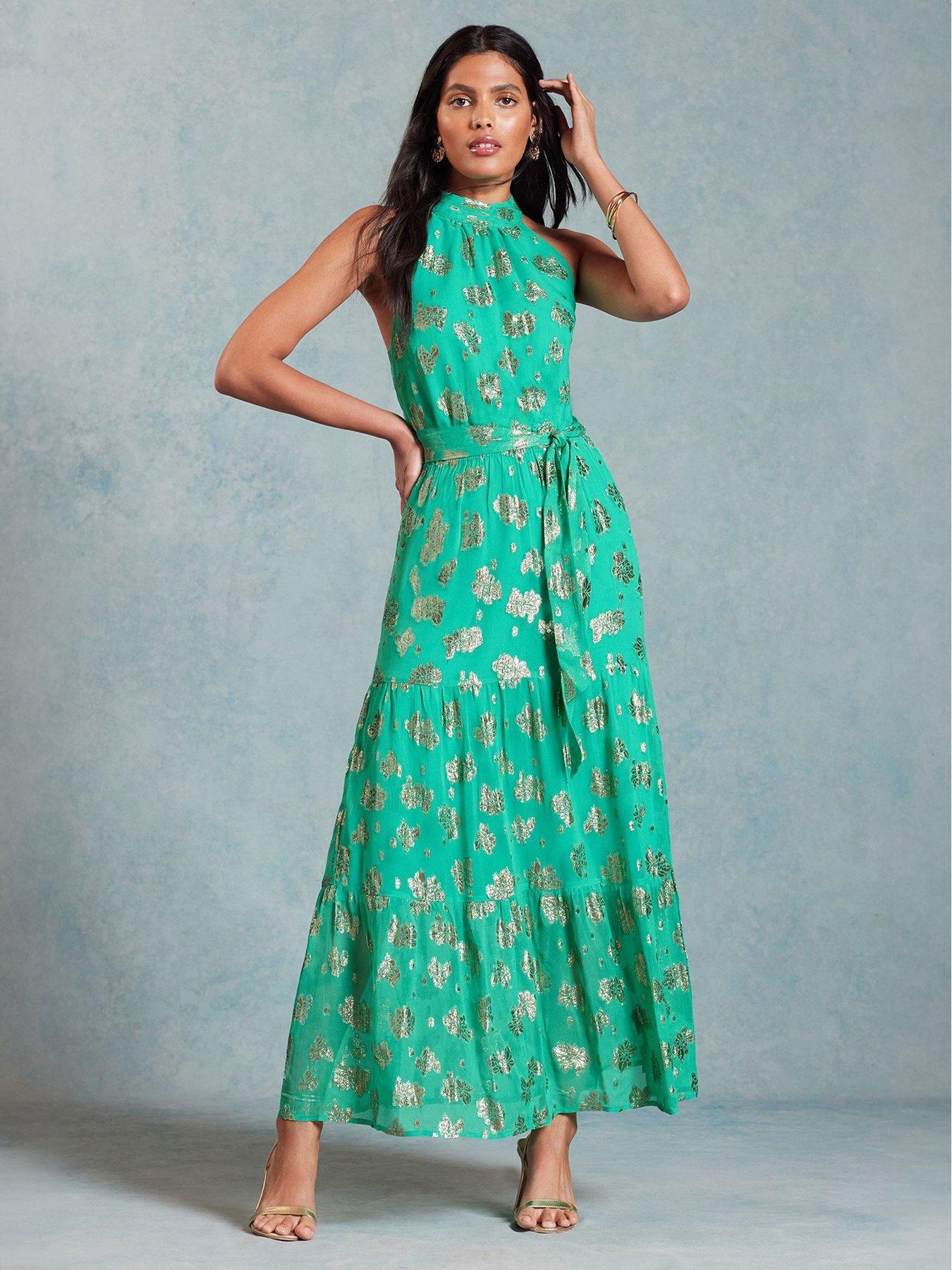 love-roses-metallic-halterneck-maxi-dress-green