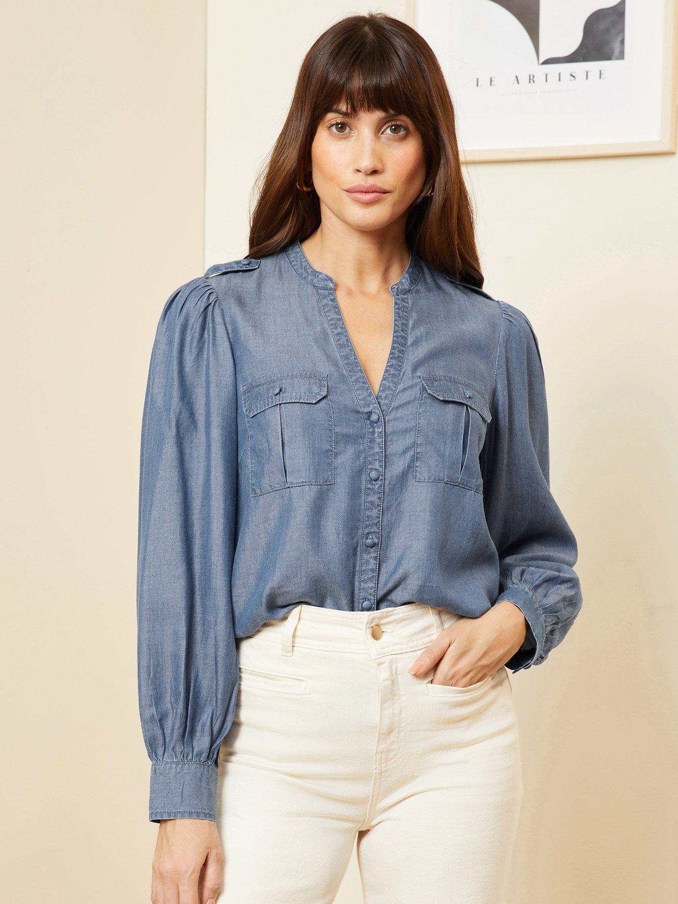 Love & Roses Utility Shirt-blue | Very.co.uk