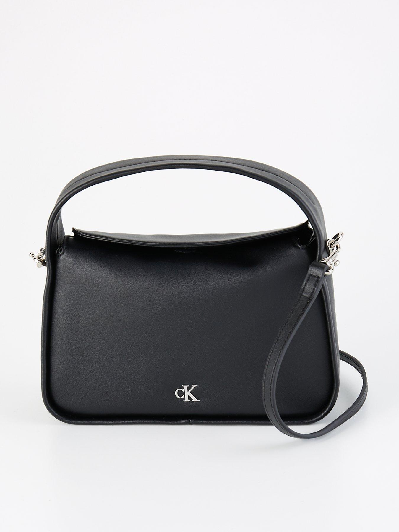 Calvin Klein Monogram Convertible Shoulder Crossbody Bag - Beige  