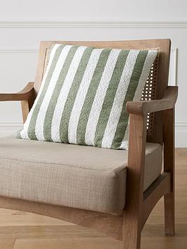 Product photograph of Catherine Lansfield Boucle Stripe Cushion - Olive Green from very.co.uk