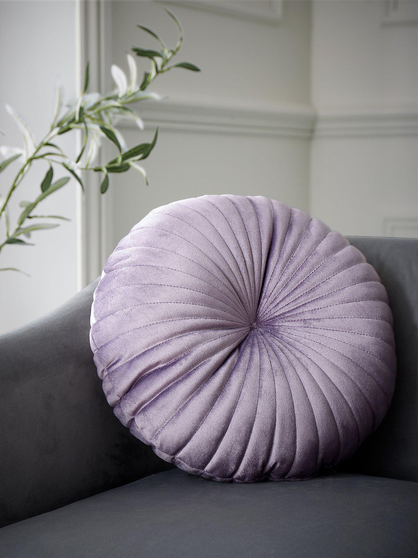 Product photograph of Catherine Lansfield So Soft Velvet Touch Round Cushion from very.co.uk