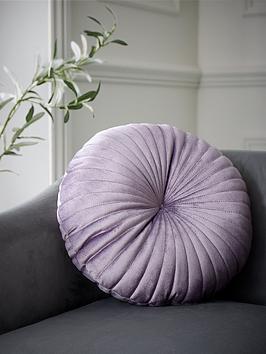 Product photograph of Catherine Lansfield So Soft Velvet Touch Round Cushion - Lilac from very.co.uk