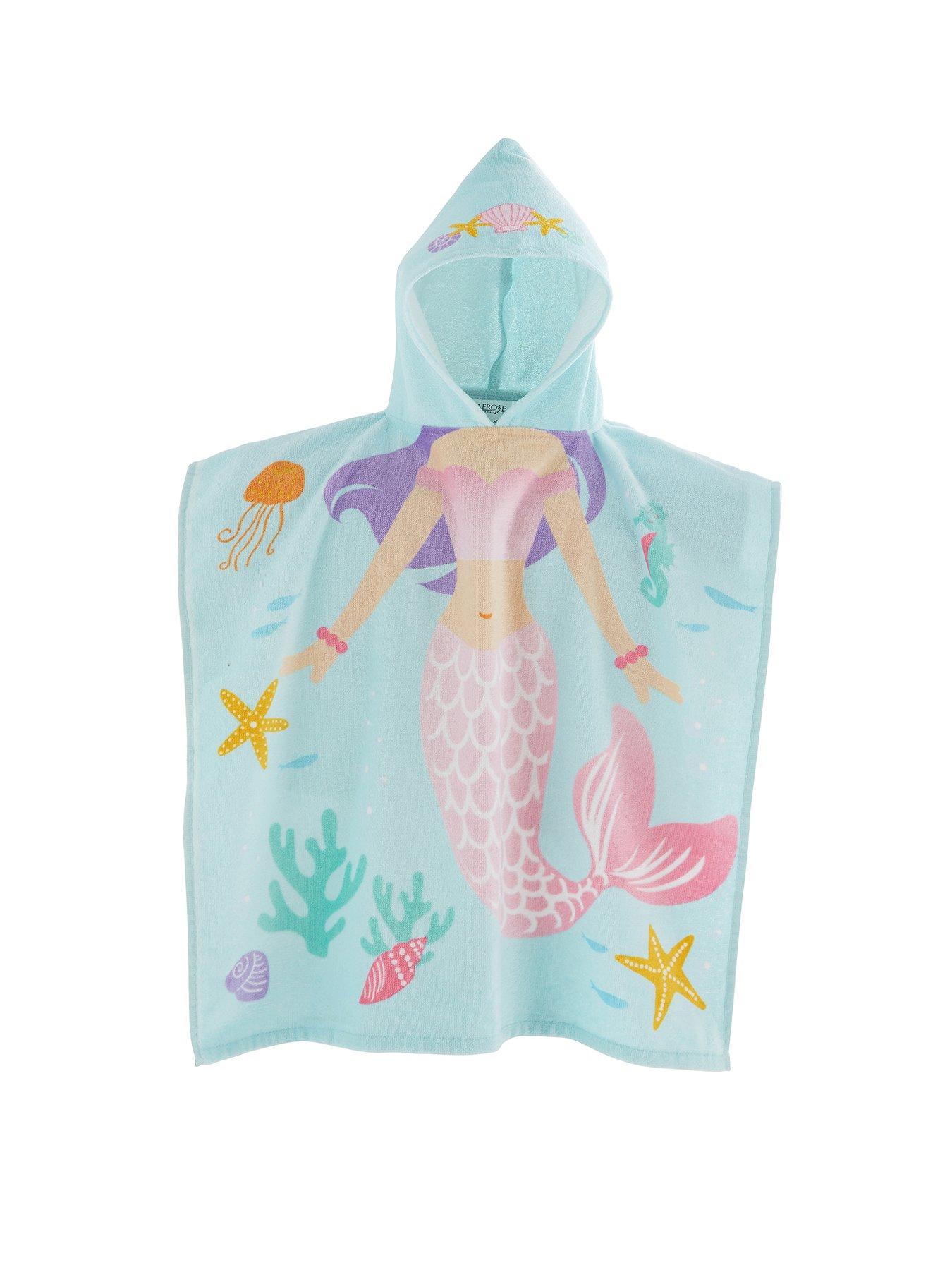 Product photograph of Catherine Lansfield Mermaid Hooded Poncho Towel from very.co.uk