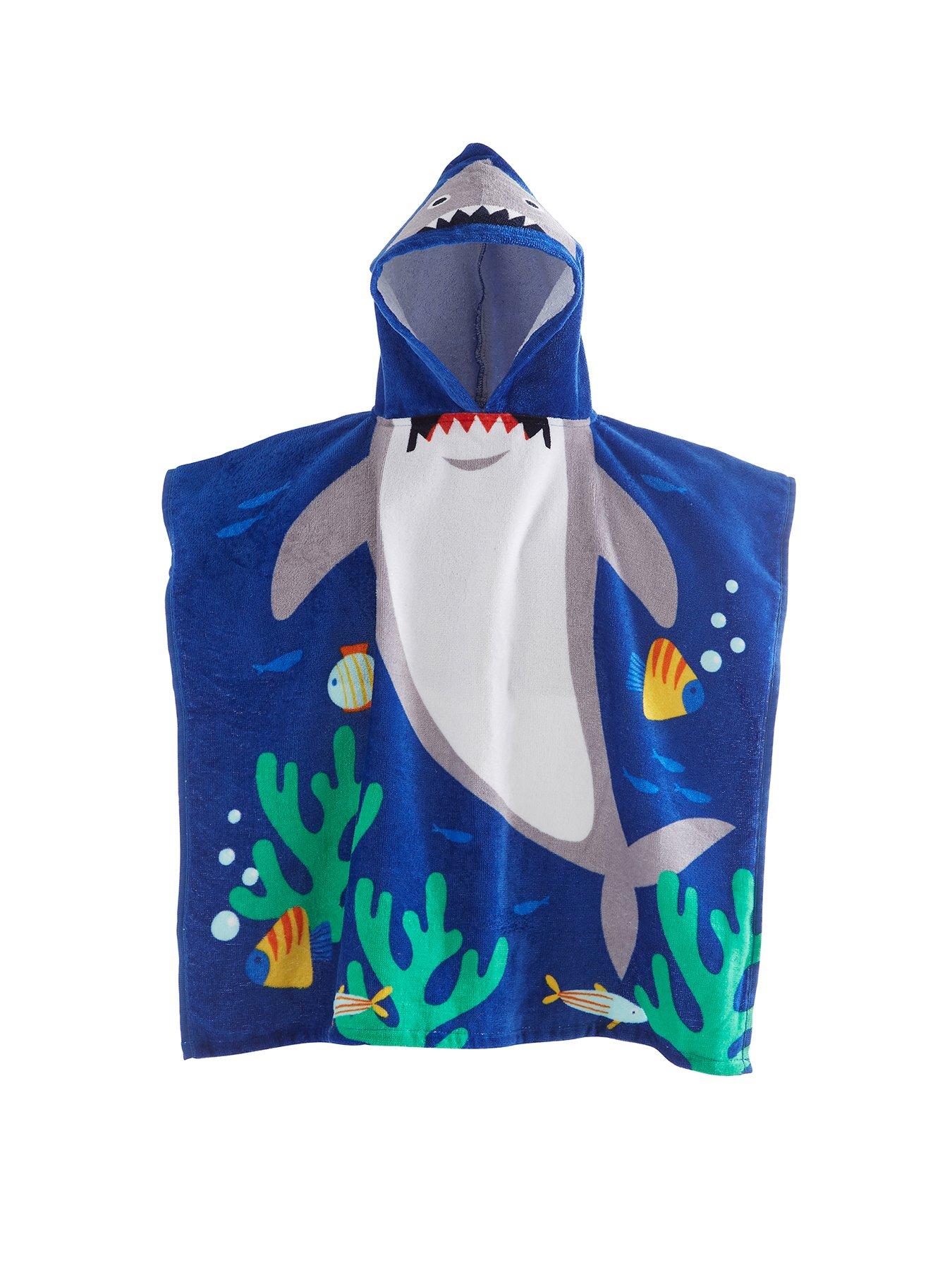 Catherine Lansfield Shark Hooded Poncho Towel
