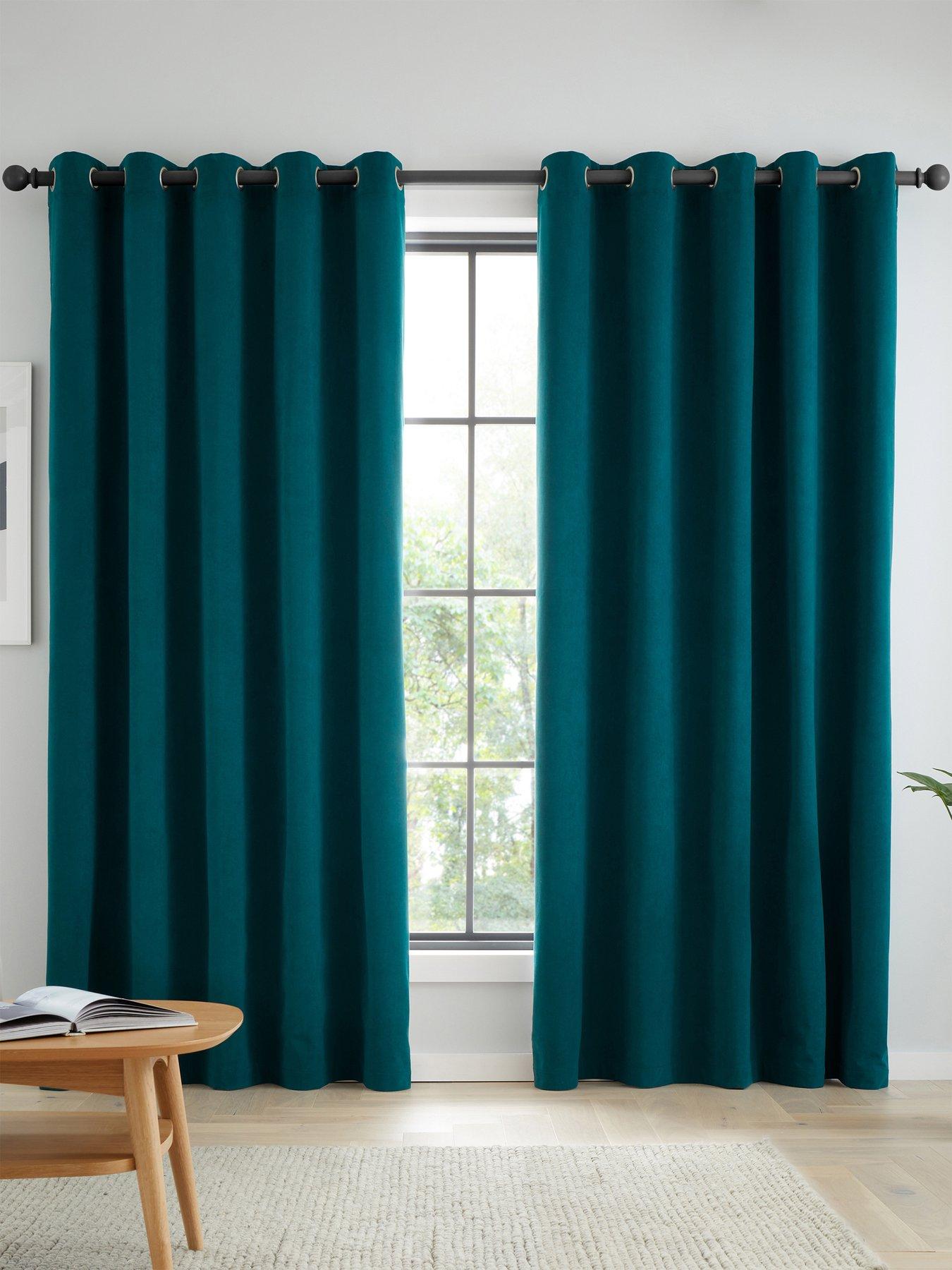 Catherine Lansfield Wilson Velvet Thermal Blackout Eyelet Curtains