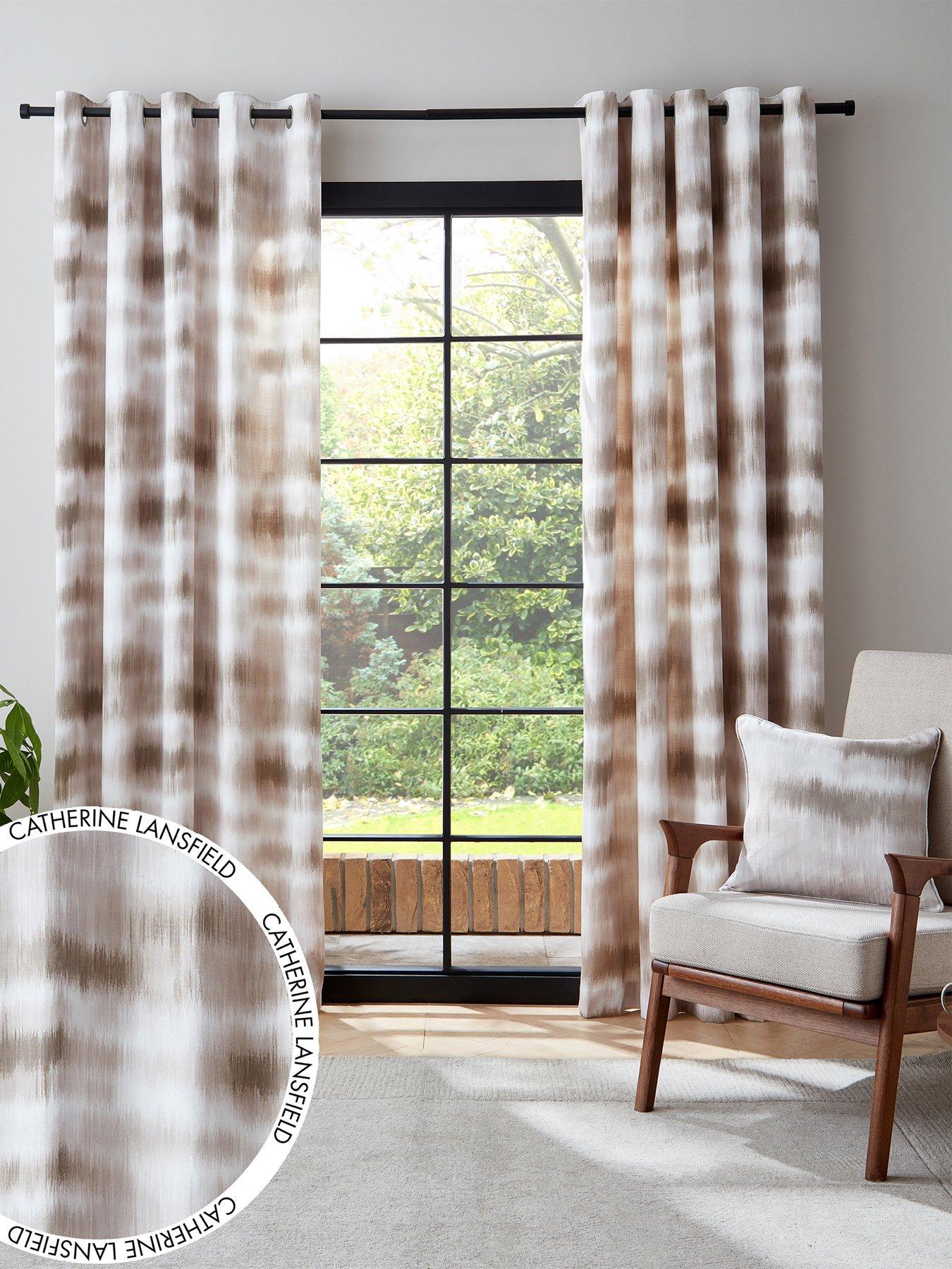 Product photograph of Catherine Lansfield Ombre Texture Thermal Eyelet Curtains - Natural from very.co.uk