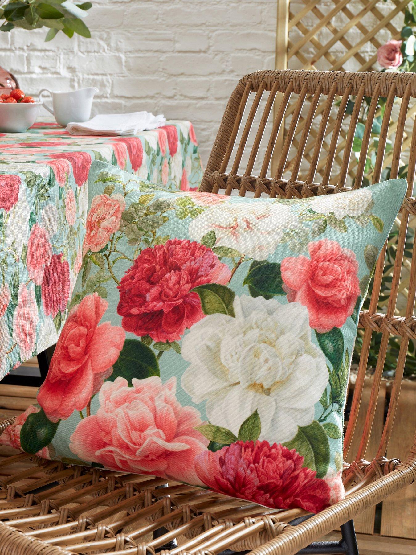 Product photograph of Rhs Rose Garden Outdoor Indoor Cushion from very.co.uk