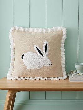 Product photograph of Catherine Lansfield Country Hare Cushion from very.co.uk