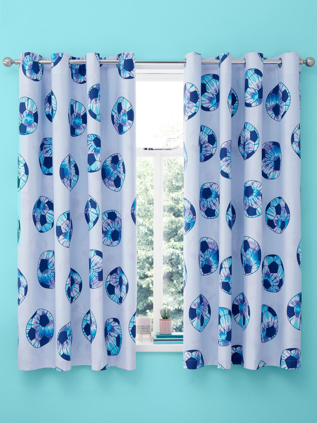 Product photograph of Catherine Lansfield Tie Dye Football Reversible Eyelet Curtains W168xd183cm W66xd72inches from very.co.uk