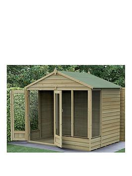 Product photograph of Forest Oakley Overlap 8x6ft Summerhouse Double Door 4 Windows from very.co.uk
