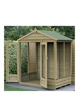 Product photograph of Forest Oakley Overlap 6x4ft Summerhouse Double Door 5 Windows from very.co.uk