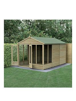 Product photograph of Forest Oakley Overlap 8x12 Summerhouse Double Door 6 Windows from very.co.uk