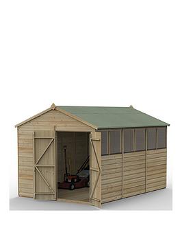 Product photograph of Forest Beckwood 8x12 Apex Shed Double Door 6 Windows from very.co.uk
