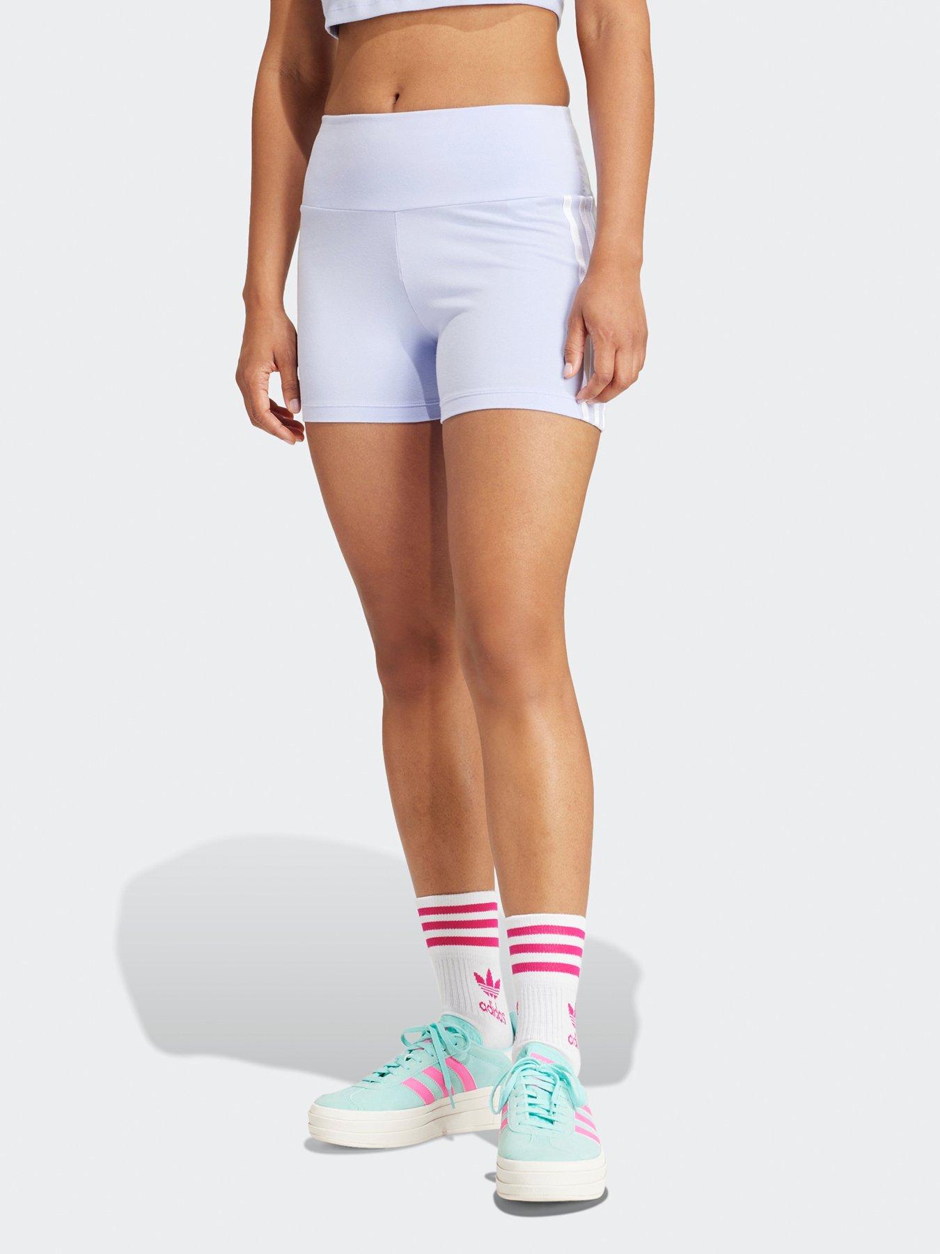 undefined Womens 3 Stripe Bike Shorts - Purple