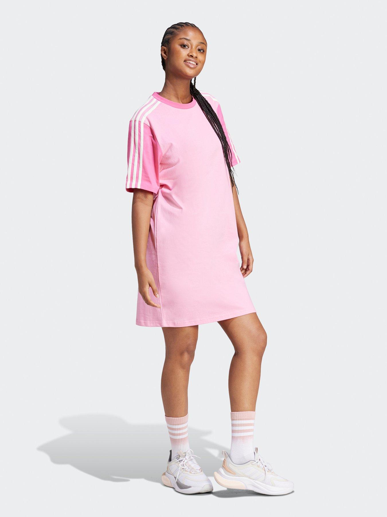 Women s 3 Stripe Boyfriend Tee Dress Pink