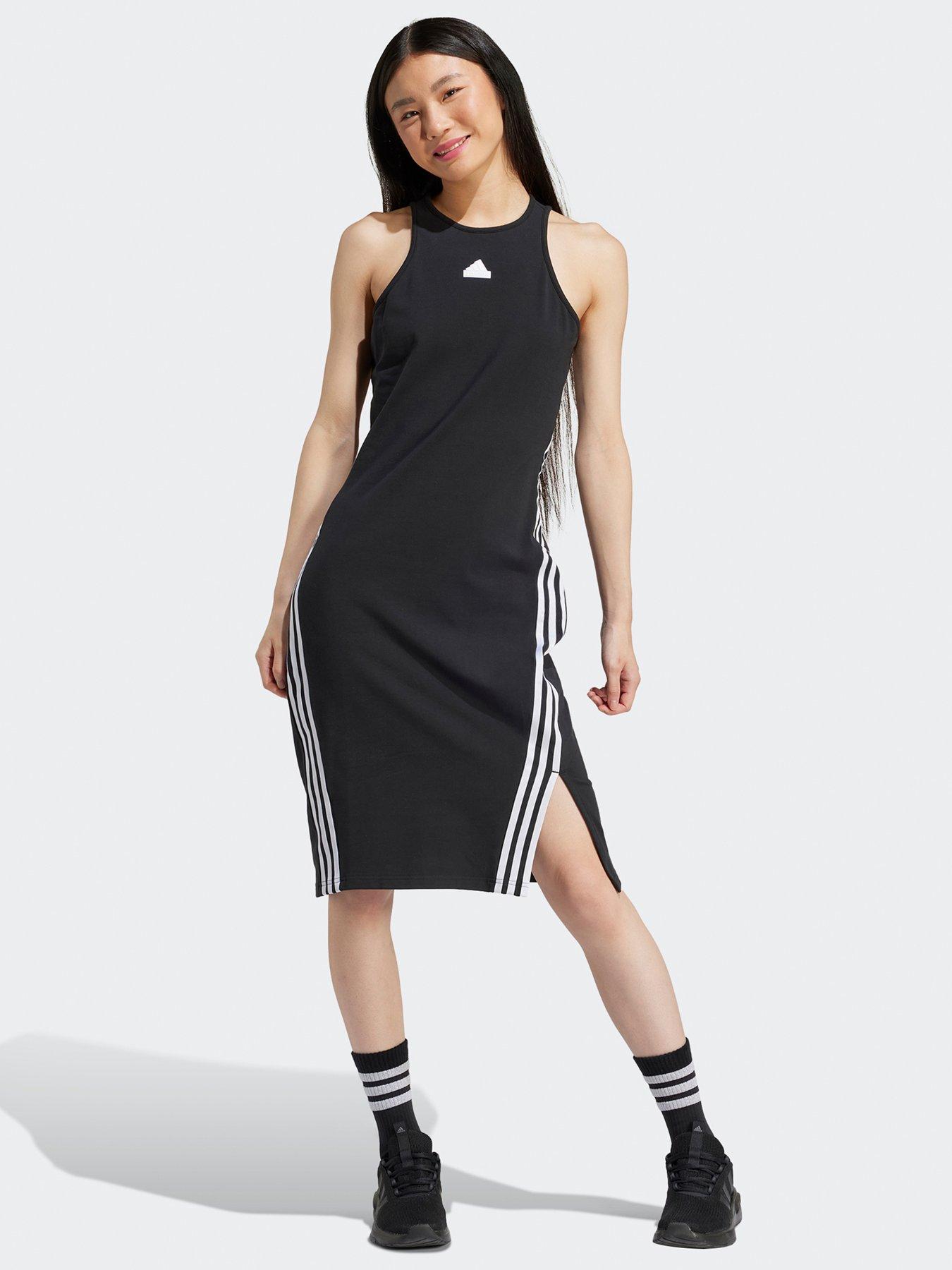 adidas Sportswear Womens Future Icons 3 Stripe Dress Black white Very