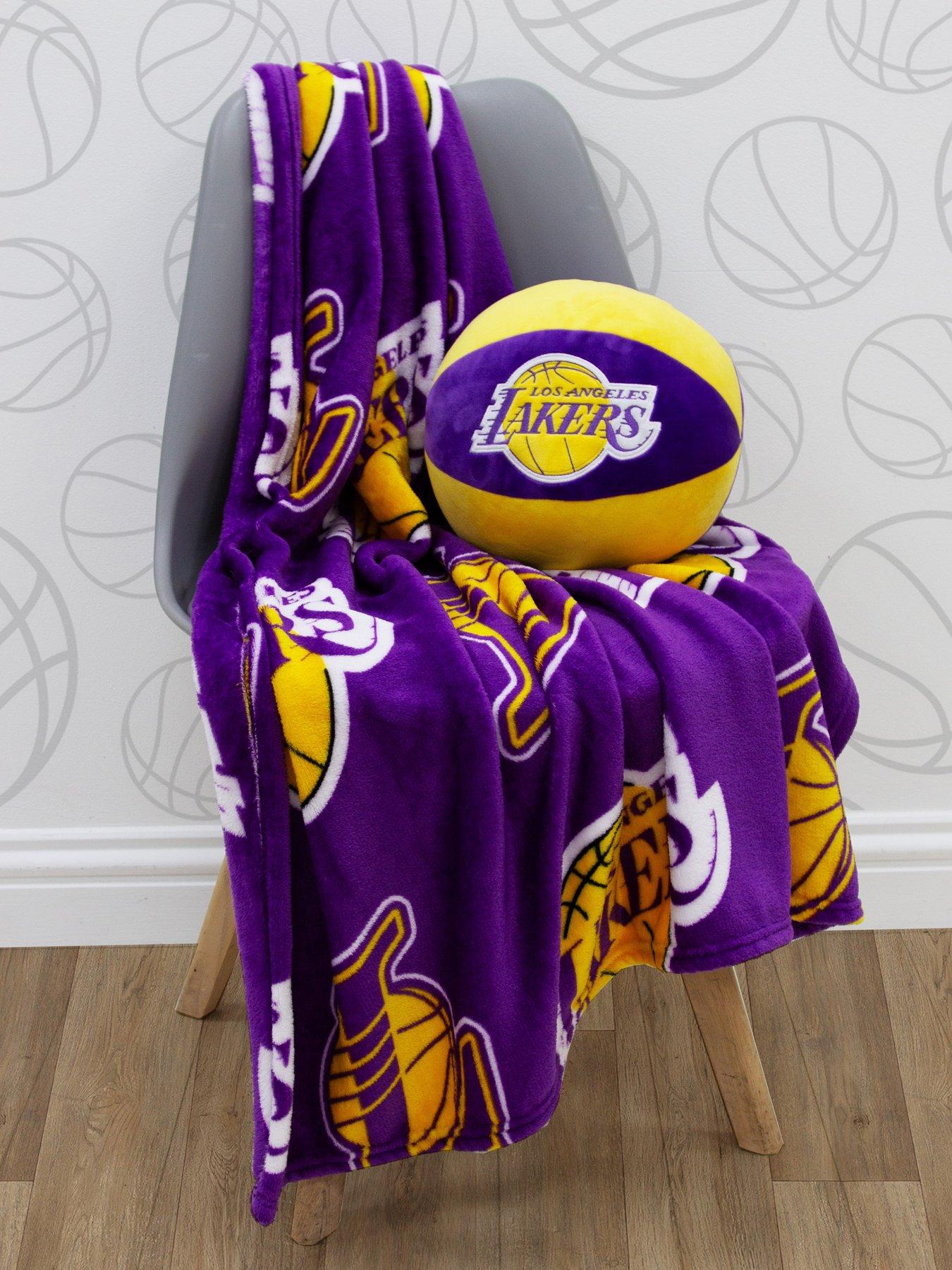 Product photograph of Nba La Lakers Basketball-shaped Cushion - Multi from very.co.uk