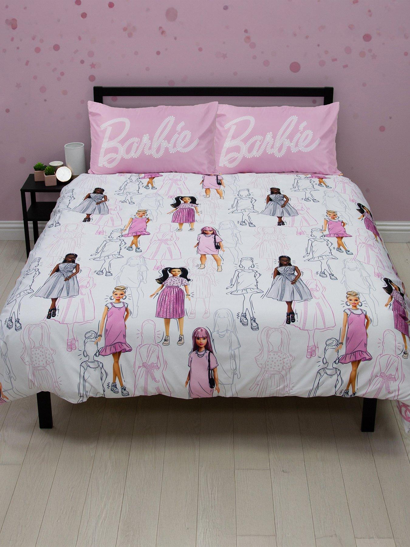 Product photograph of Barbie Figures Double Duvet Cover Set - Multi from very.co.uk