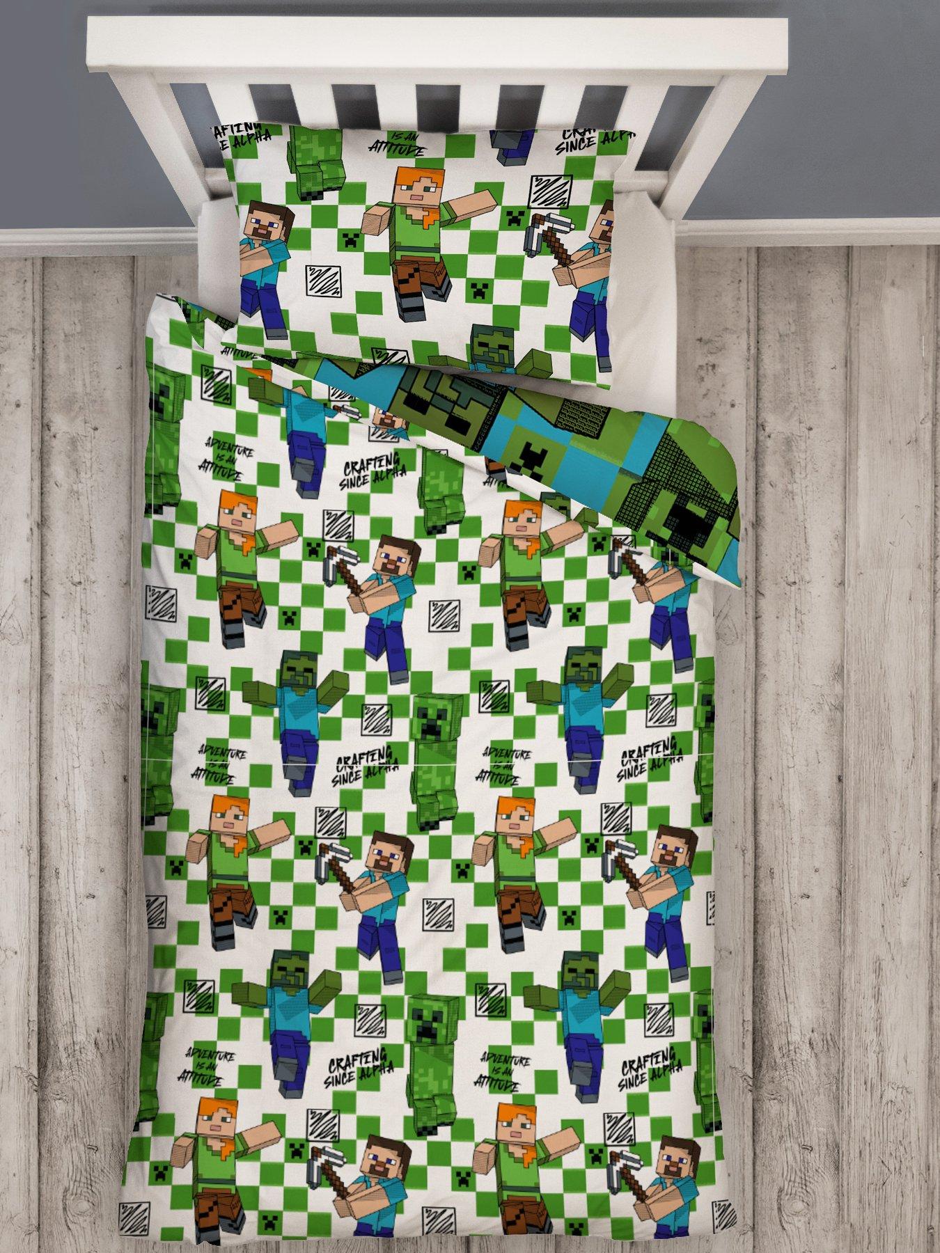 Product photograph of Minecraft Drawn Single Duvet Cover Set - Multi from very.co.uk