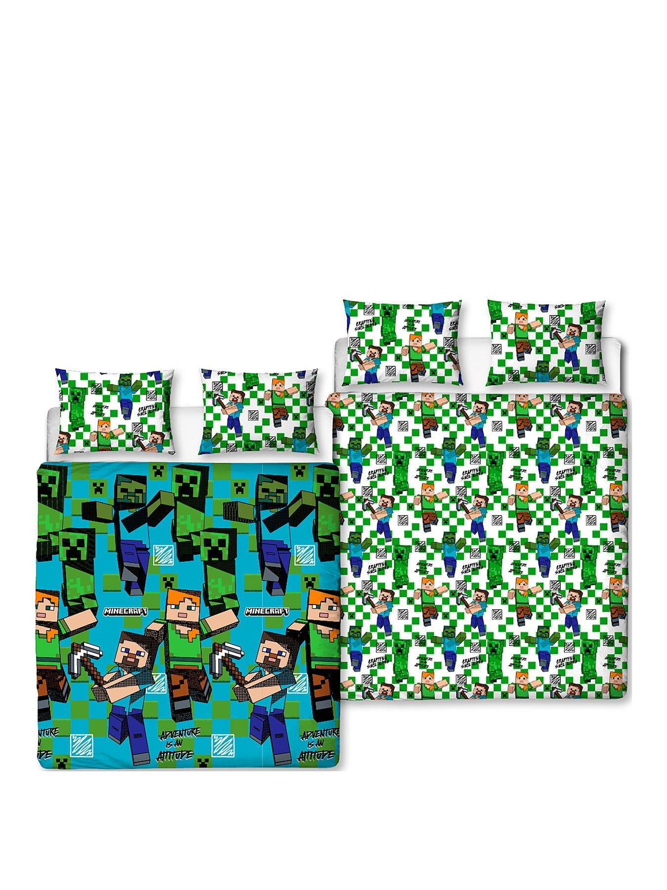 Image 2 of 7 of Minecraft Drawn Double Duvet Cover Set - Multi