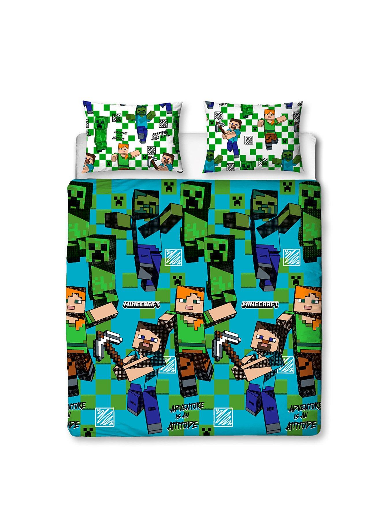 Image 6 of 7 of Minecraft Drawn Double Duvet Cover Set - Multi