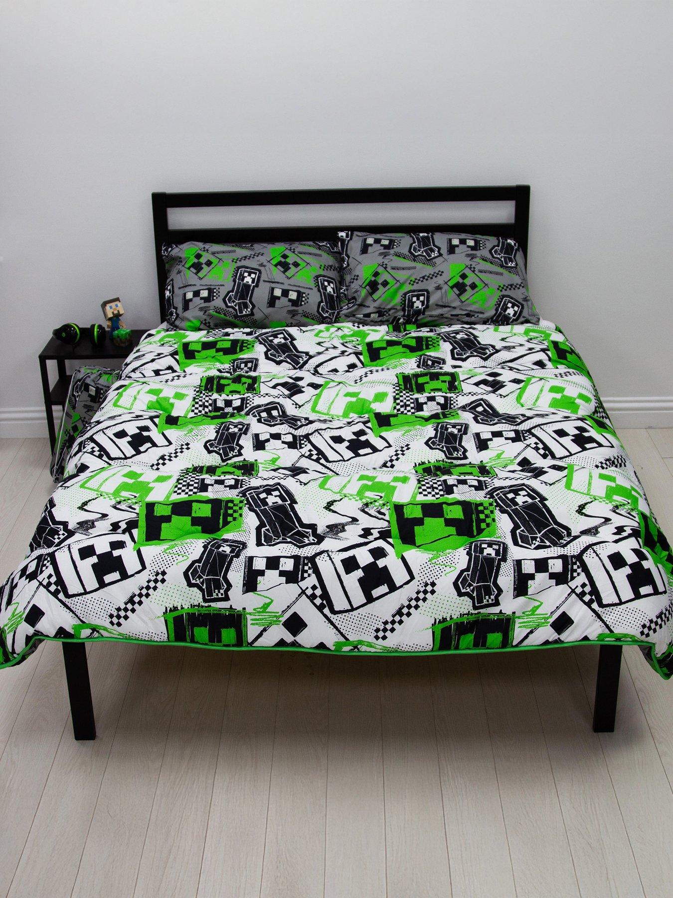 Product photograph of Minecraft Mixed Up Coverless 10 5 Tog Reversible Duvet In Double - Multi from very.co.uk