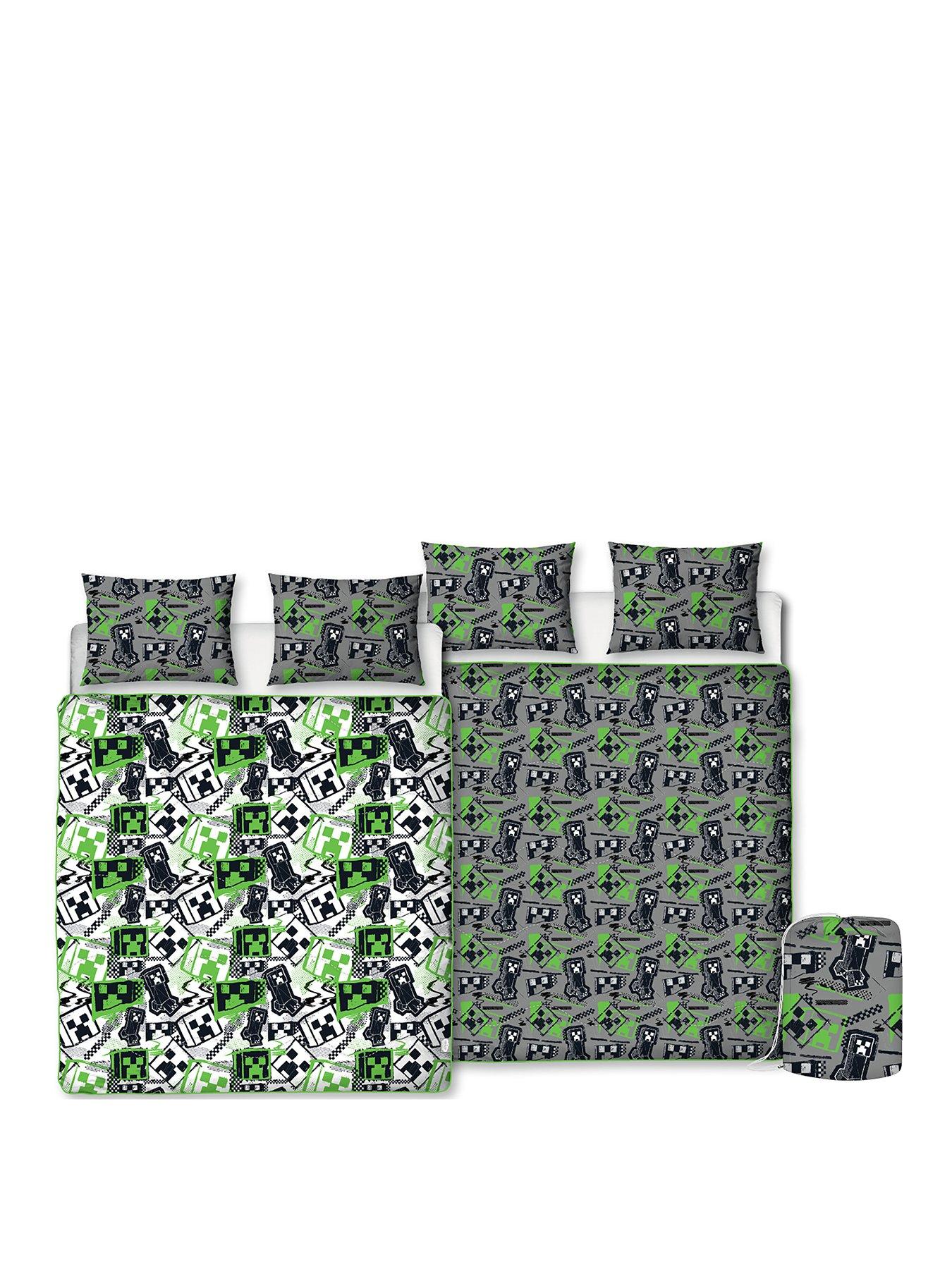 Product photograph of Minecraft Mixed Up Coverless 10 5 Tog Reversible Duvet In Double - Multi from very.co.uk