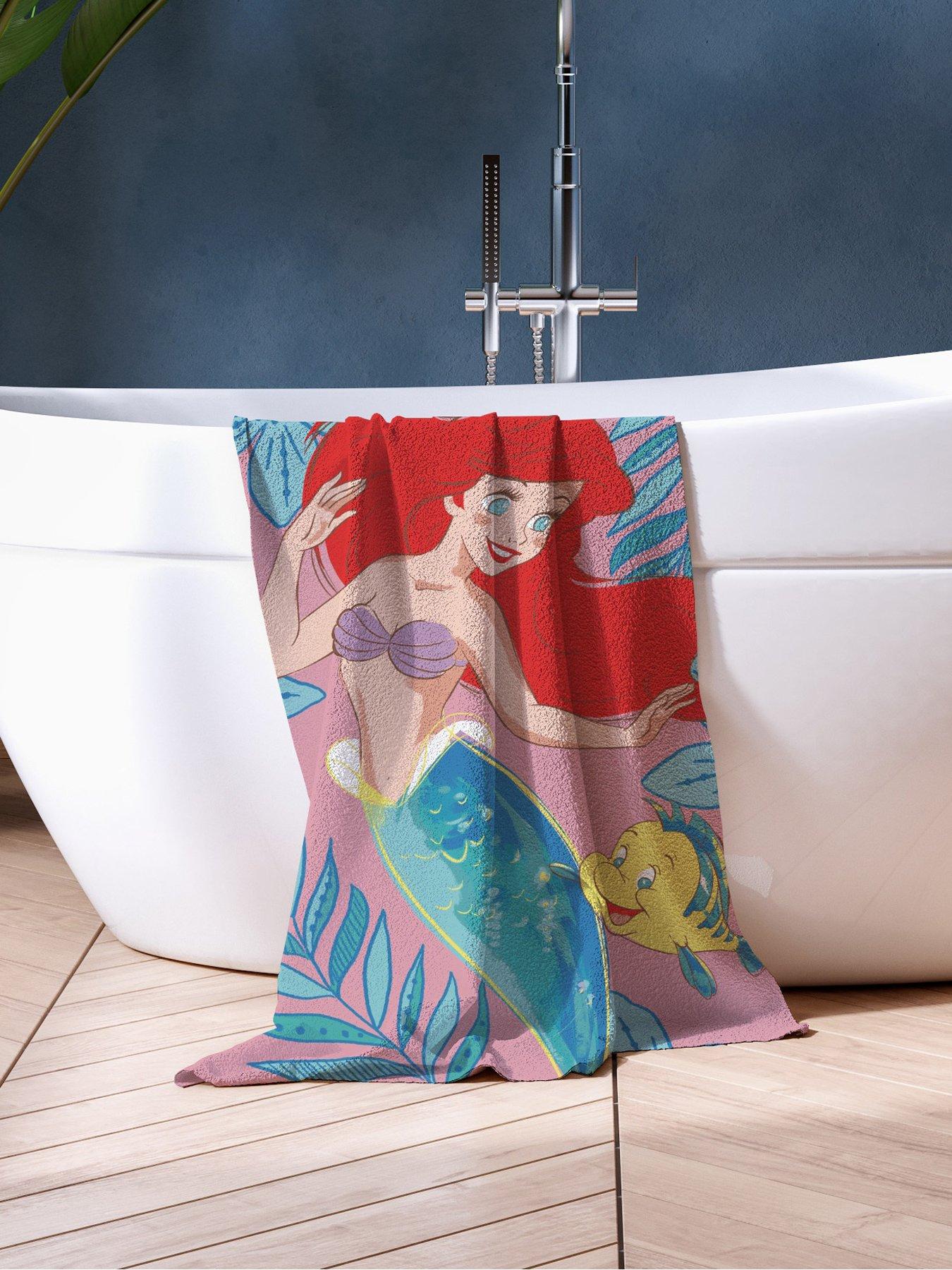 Product photograph of Disney Little Mermaid The Little Mermaid Ariel And Flounder Towel from very.co.uk