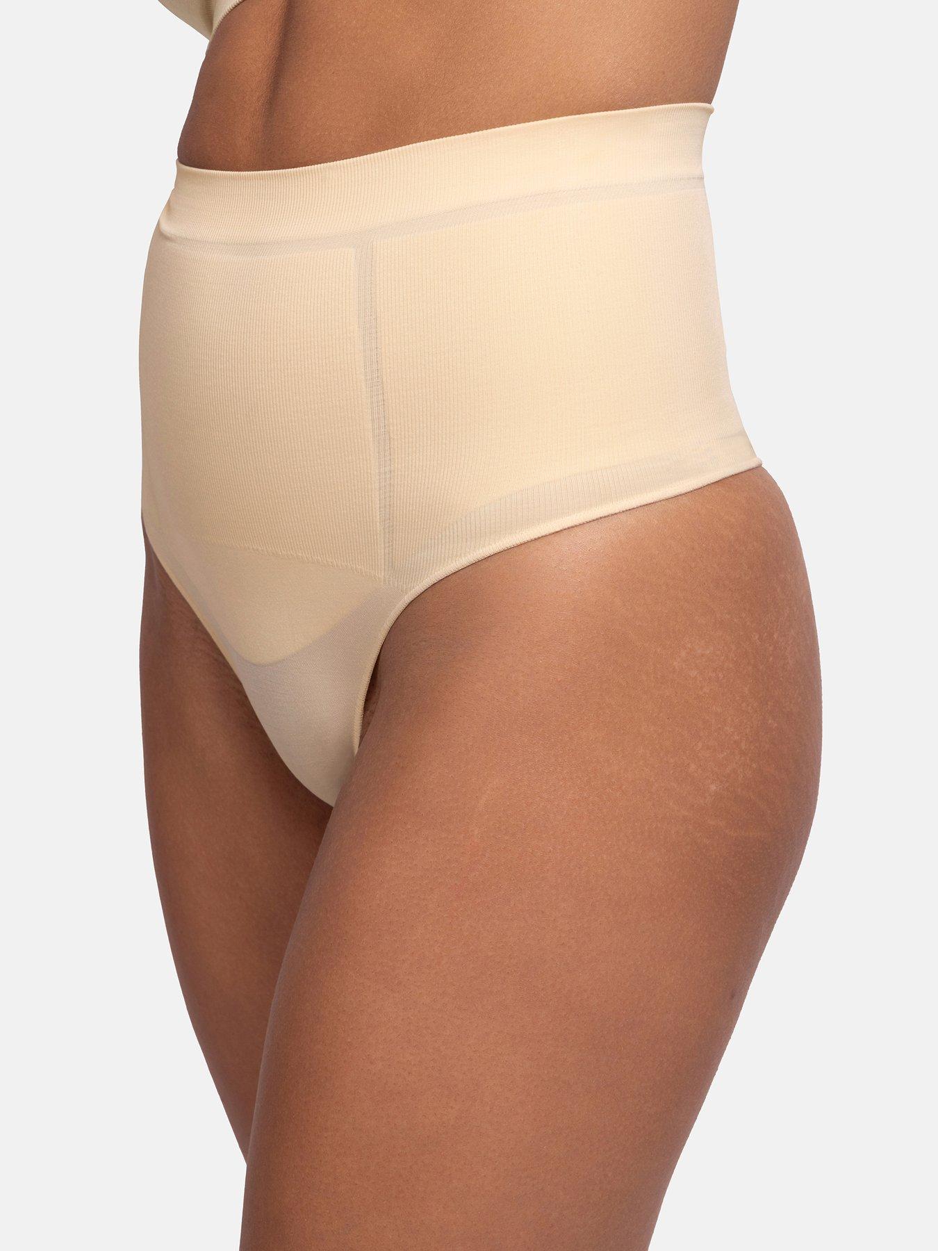 undefined Absolute Sculpt Mid Waist Thong - Beige