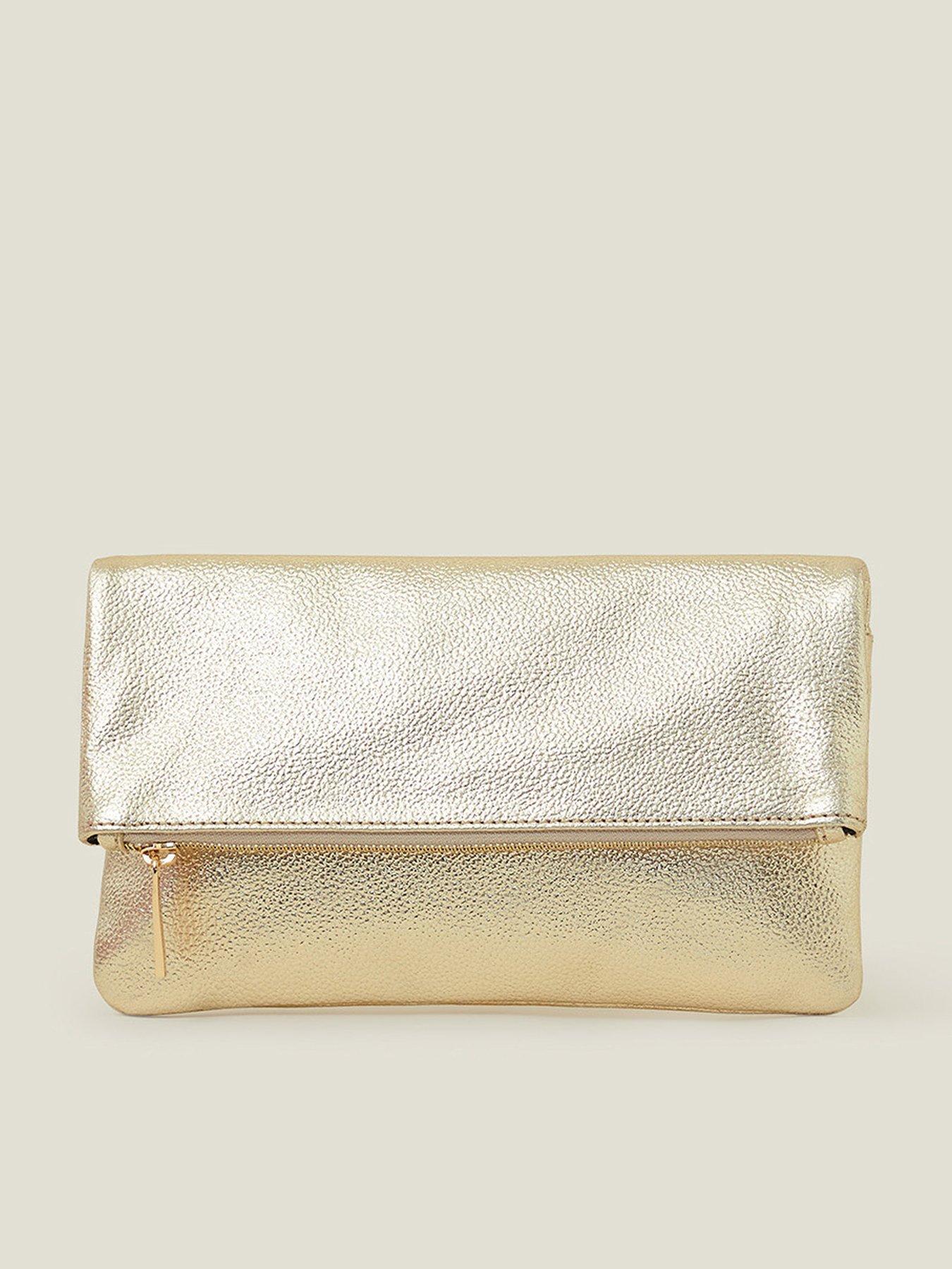 White fold over clutch bag sales