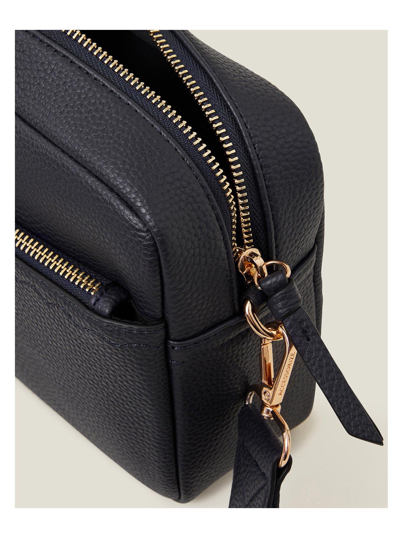 Bella Striped Webbing Camera Bag - Black