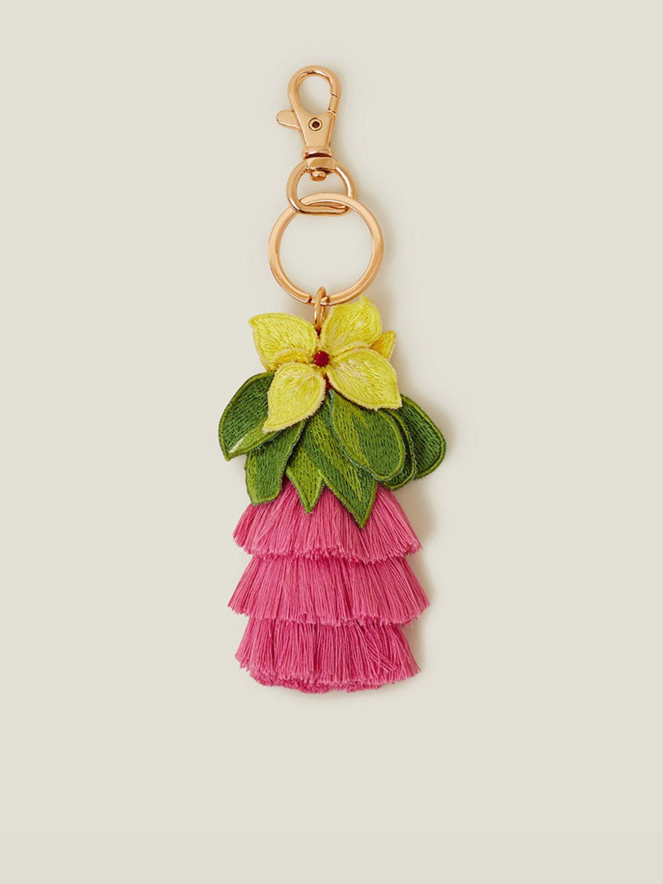 Image 1 of 3 of Accessorize Flower Tassle Keyring