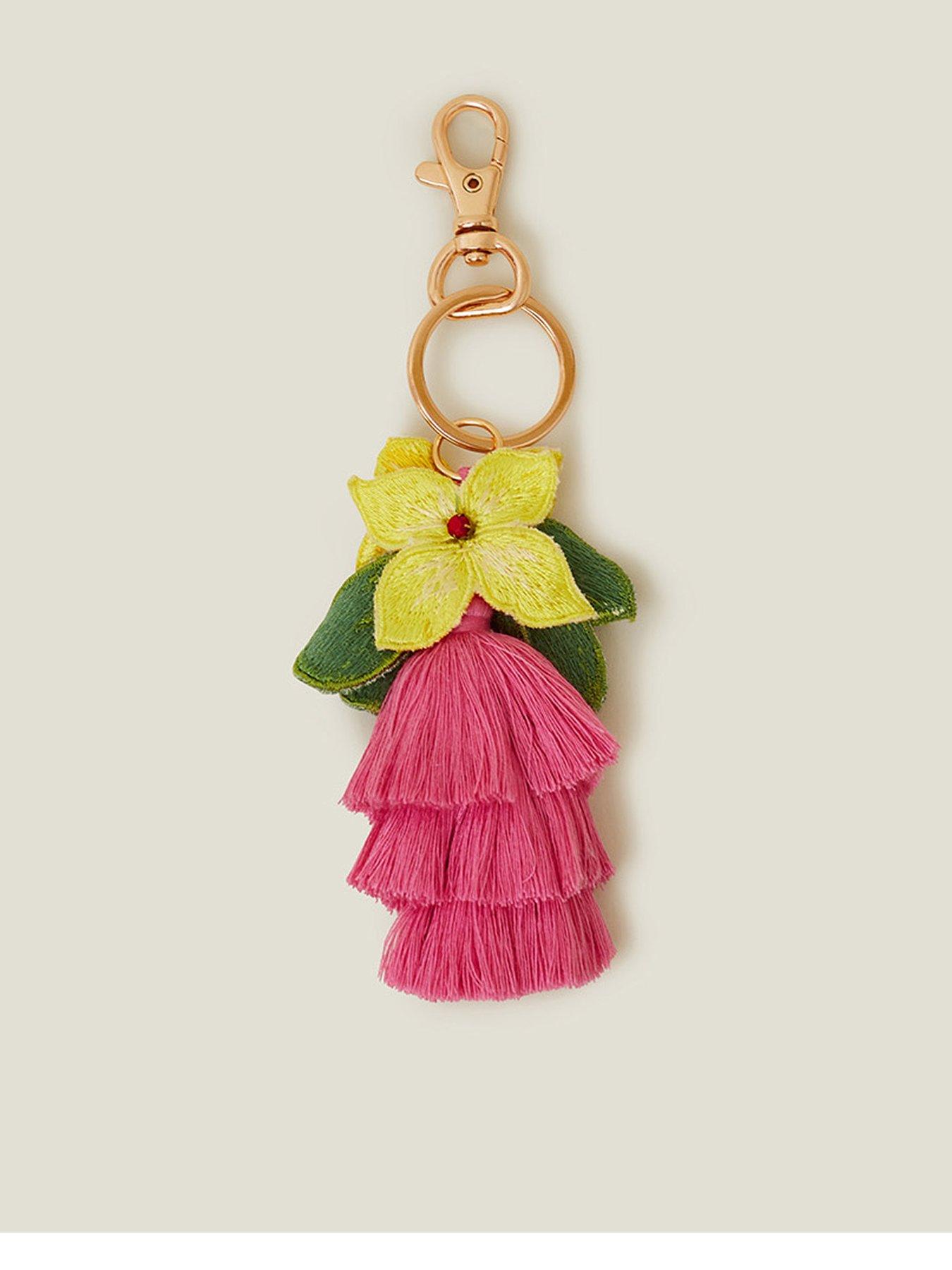 Image 2 of 3 of Accessorize Flower Tassle Keyring
