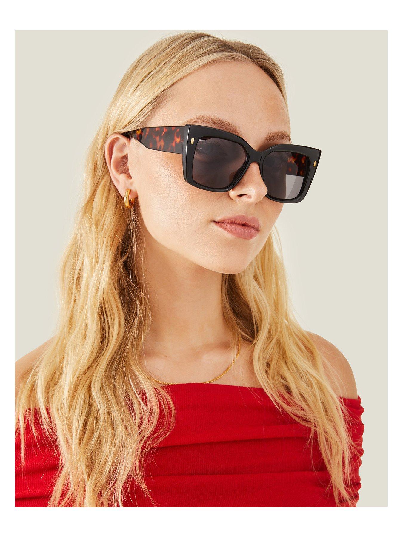 Image 2 of 3 of Accessorize Contrast Chunky Cateye Sunglasses