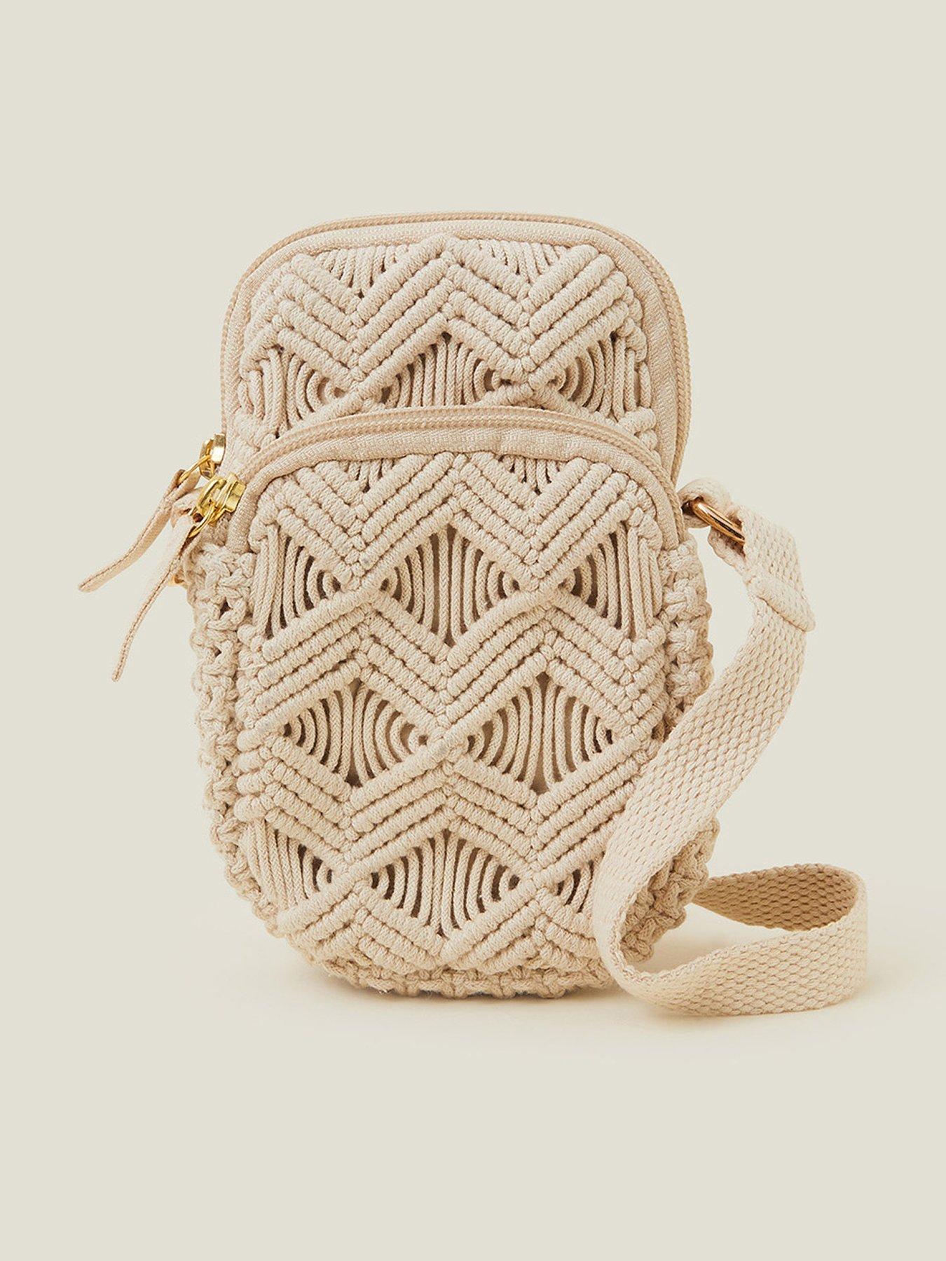 Image 1 of 4 of Accessorize Macrame Phone Bag