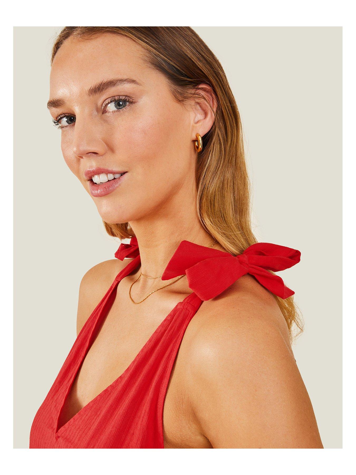 Accessorize Ruched Hem Maxi Dress - Red | Very