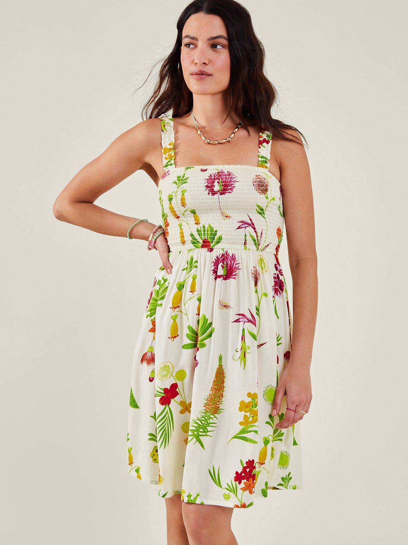 Image 1 of 4 of Accessorize Botanical Mini Dress