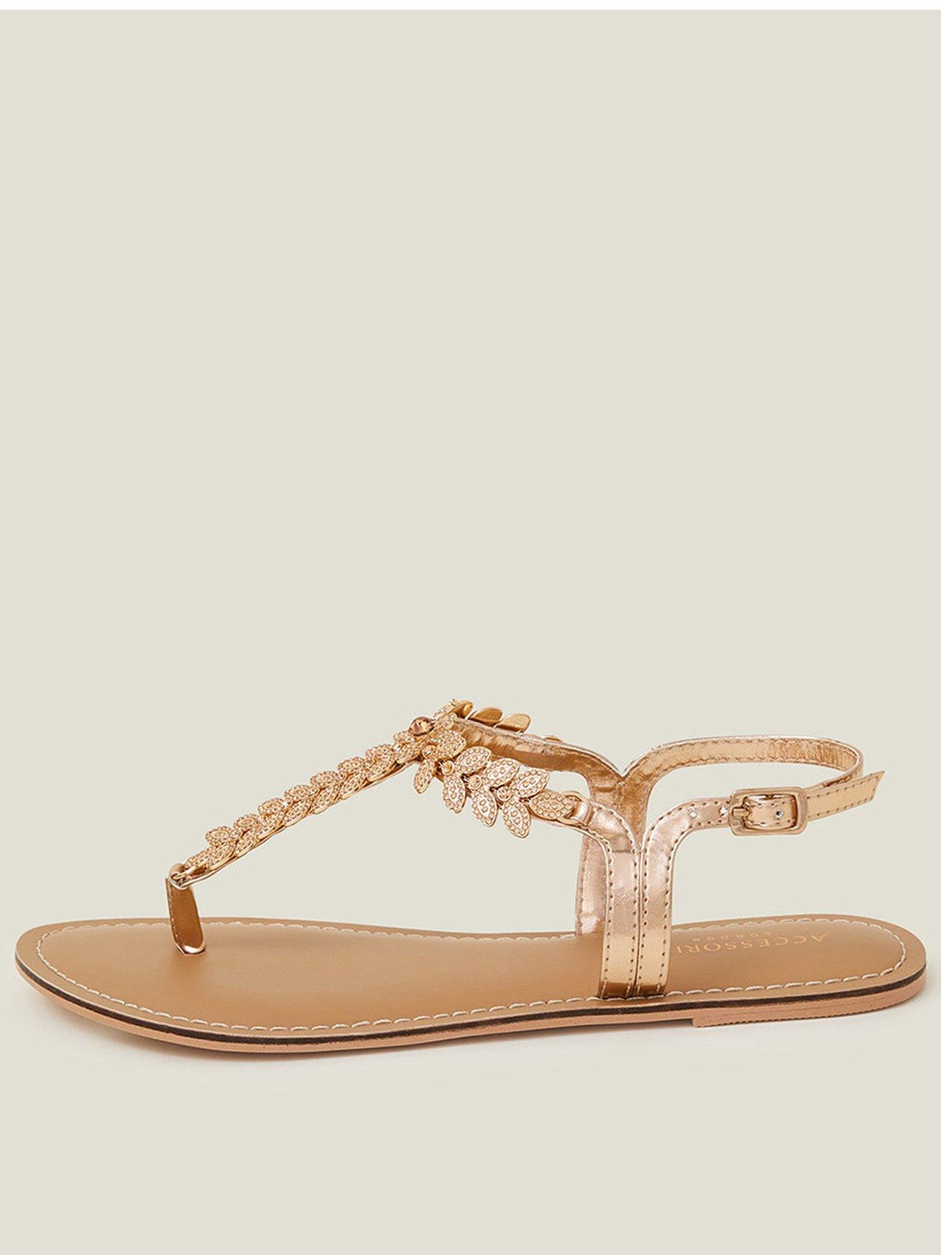 Accessorize Diamante Leaf Embellished Sandals Pink Very