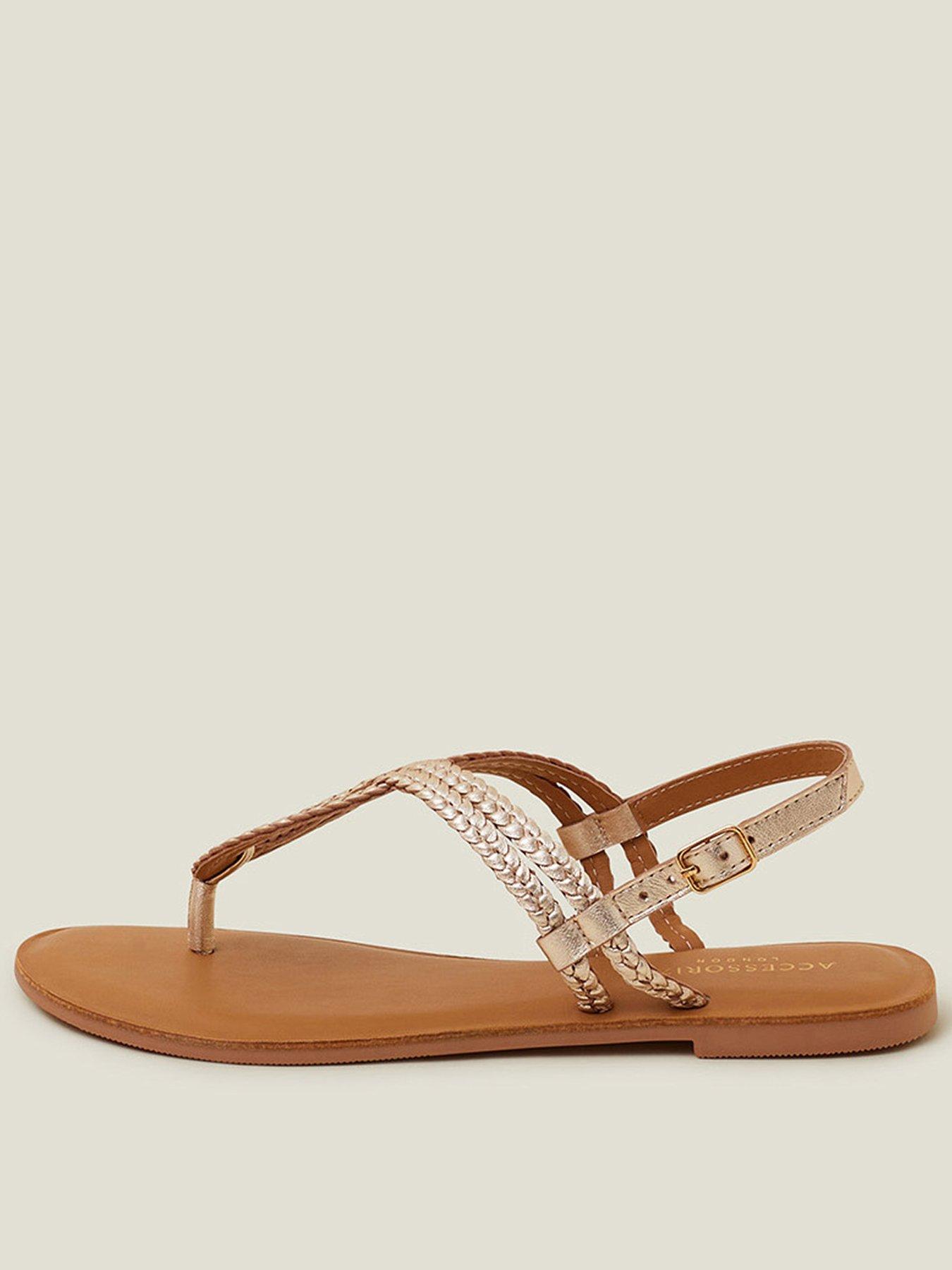 Accessorize Plaited Loop Sandal Gold Very