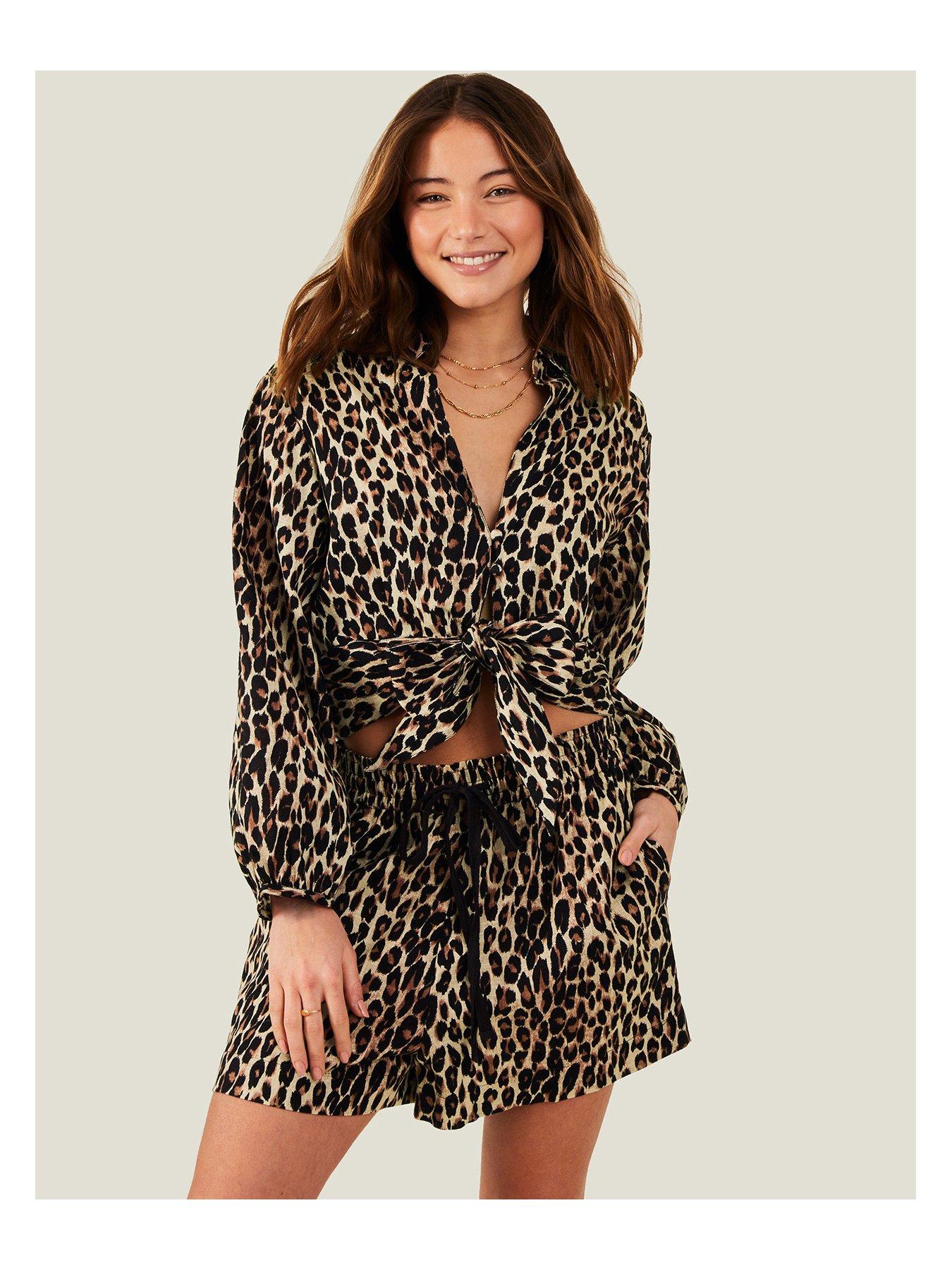 Accessorize Leopard Print Tie Front Shirt | Very