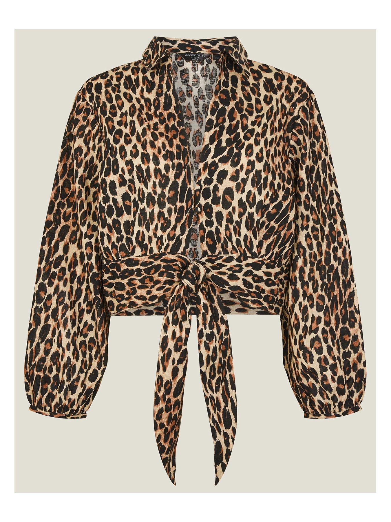 Accessorize Leopard Print Tie Front Shirt | Very