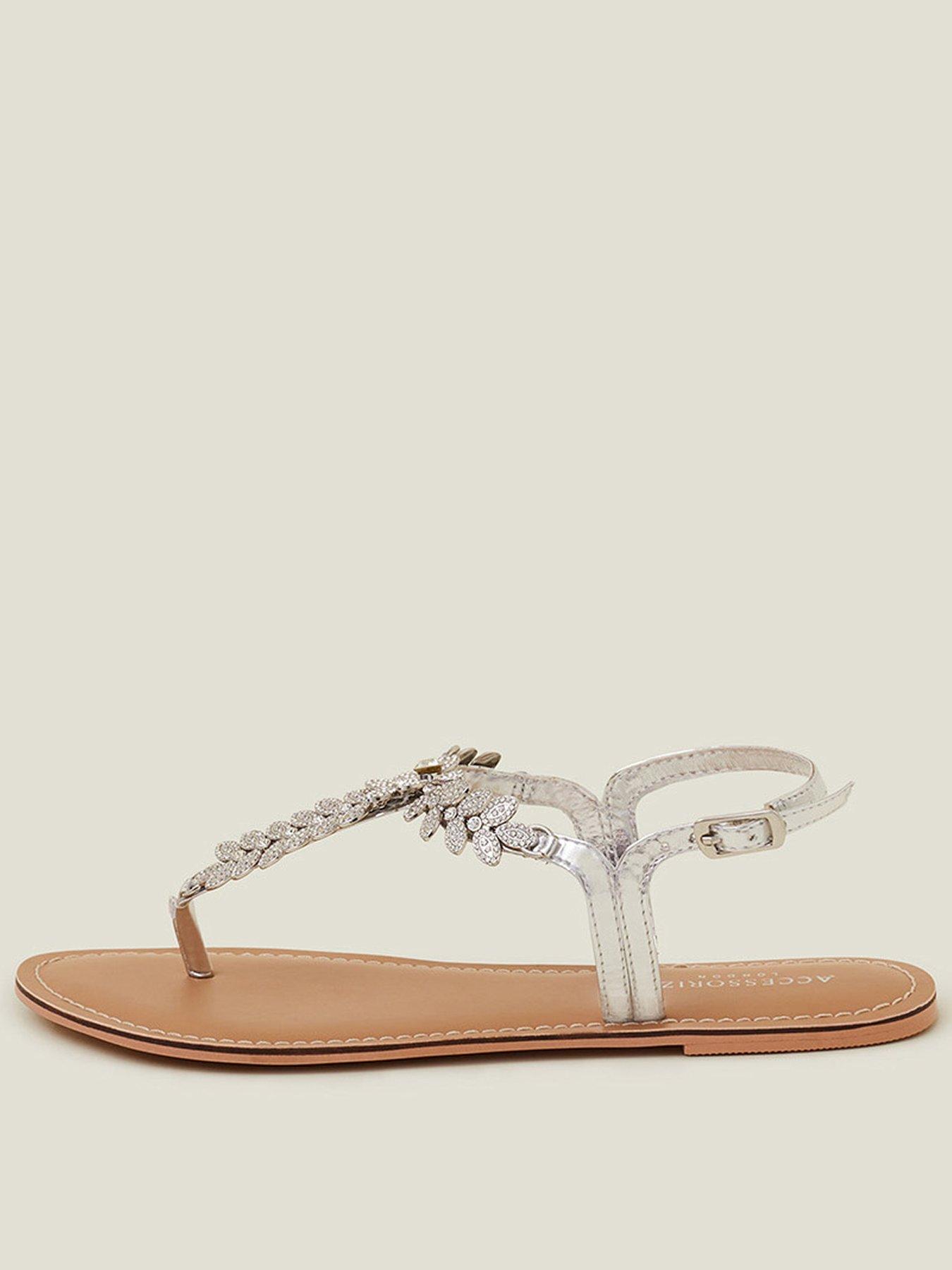 Accessorize Diamante Leaf Embellished - Silver