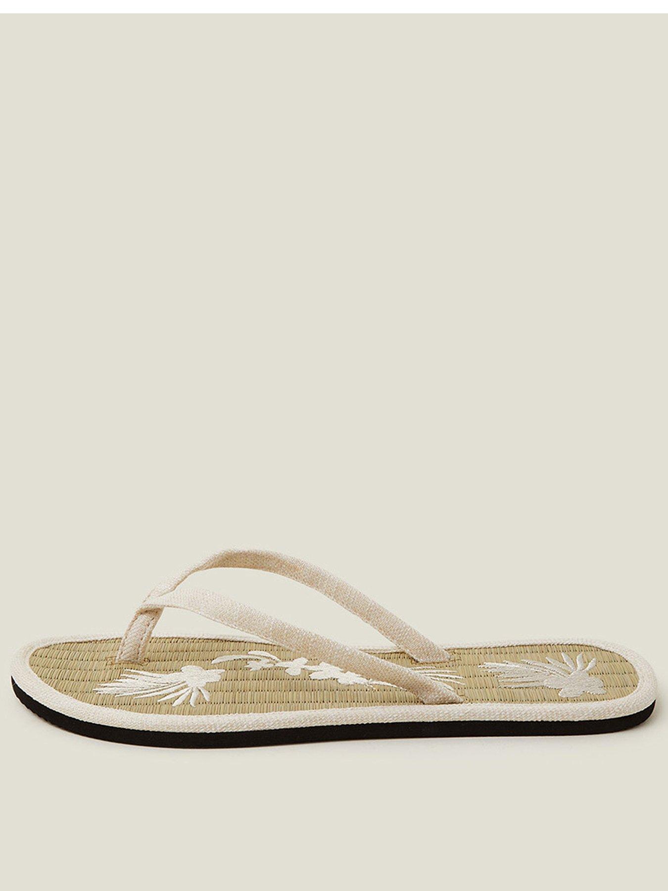 Accessorize Embroidered Seagrass Flip Flops Very